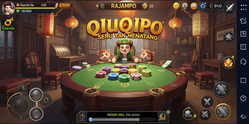 Screenshot gameplay RAJAMPO menampilkan serunya permainan QiuQiu.
